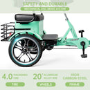 400W 48V 12A Elder Electric folding trike 3 wheel e-bike with Rear Seat