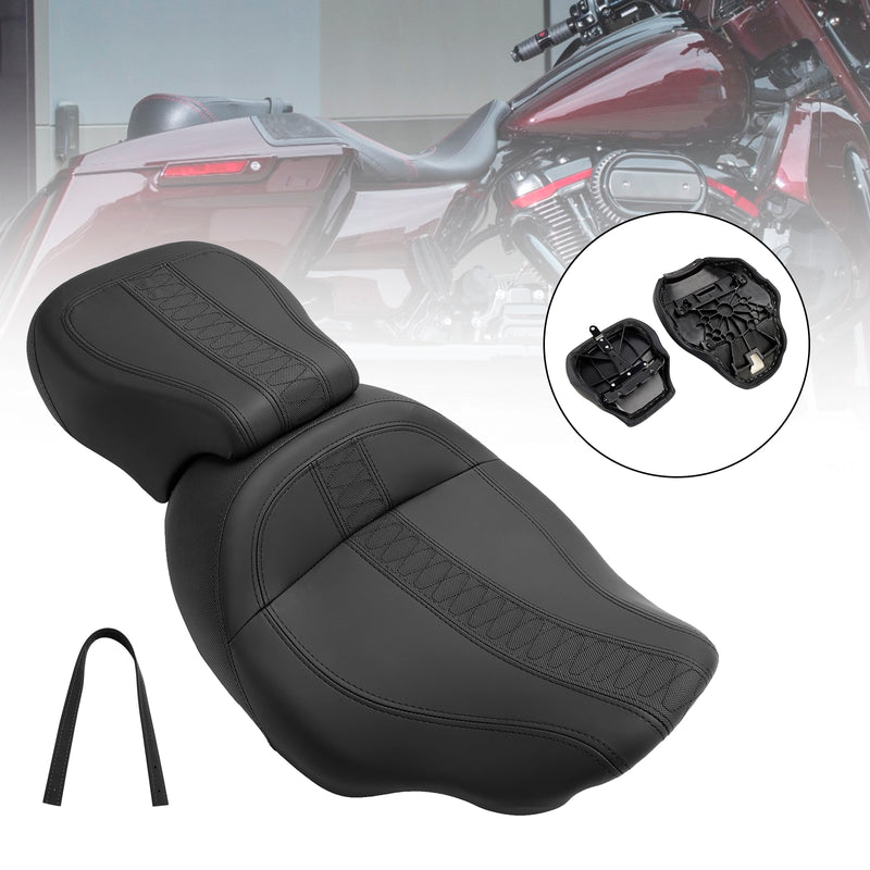 Complete Cushion Rider Passenger Seat Orange Fits For Touring Cvo Glide 23-24 Orange