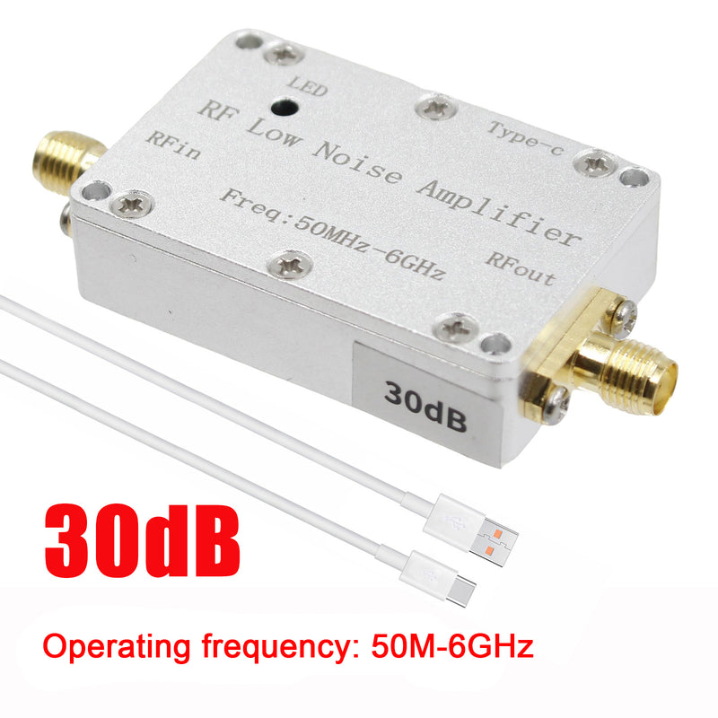 50m-6GHz Radio Frequency Amplifier 20dB 30dB High-Gain Front LNA Low Noise Signal