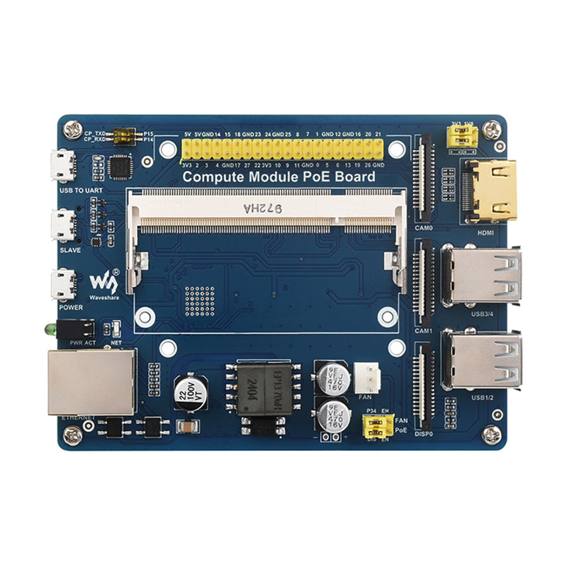 Raspberry Pi Compute Module Expansion Board CM4S/CM3/3+/3+Lite POE Power Supply