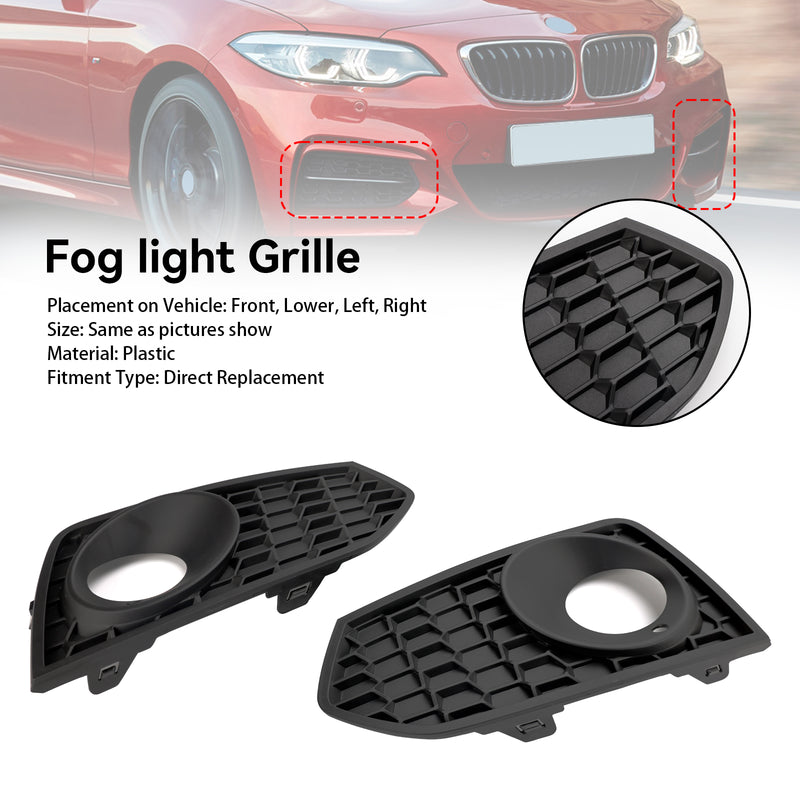 BMW 2 Series F22 F23 M Sport 2PCS Front Bumper Fog Light Grille Grill
