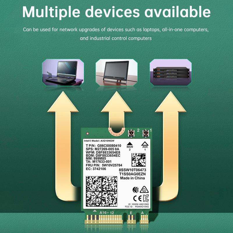 AX210 Module 5374Mbps High-Speed Wireless Gigabit Network Card Supports WIFI6
