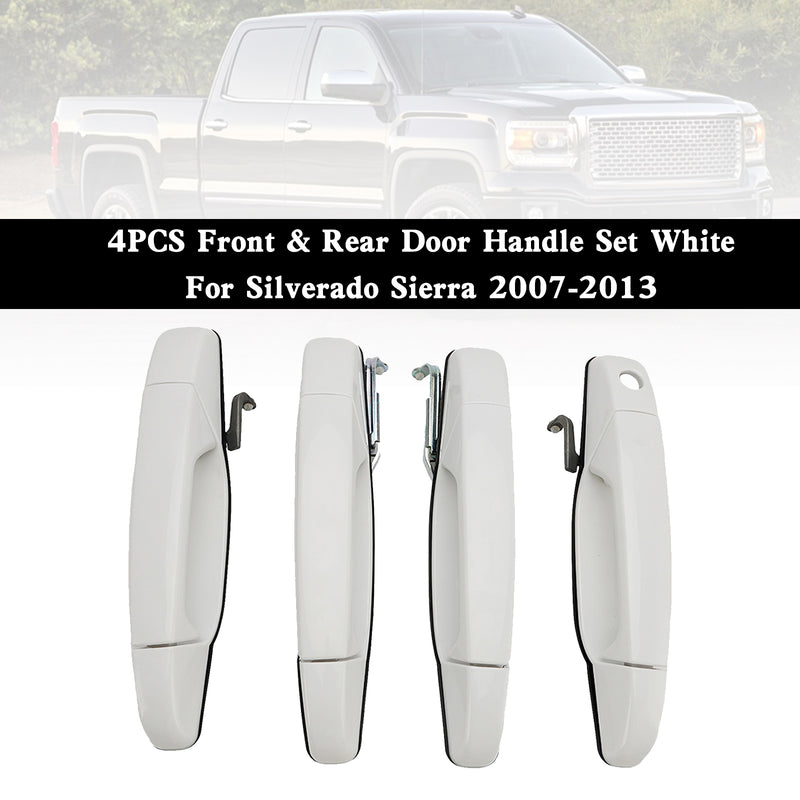 Silverado Sierra 2007-2013 4PCS Front & Rear Door Handle Set White