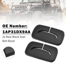 2X Rear Black Seat Belt Bezel 1AP31DX9AA For Jeep Wrangler JK 2011-2018