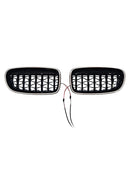 11.2009-02.2017 For BMW 5-Series F11 Touring Gloss Black Kidney Bumper Grill Grille 51137200727 51137200728