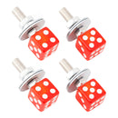M6 Plastic Custom Head Dice License Plate Frame Screws Bolts Hardware Red X4