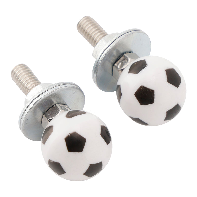 2x Motorcycle Bike Plastic Soccer License Plate Bolt On Screw On Frame Nut