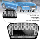RS6 Style Honeycomb Mesh Front Grille Grill Fit Audi A6 S6 C7 2016-2018 Black