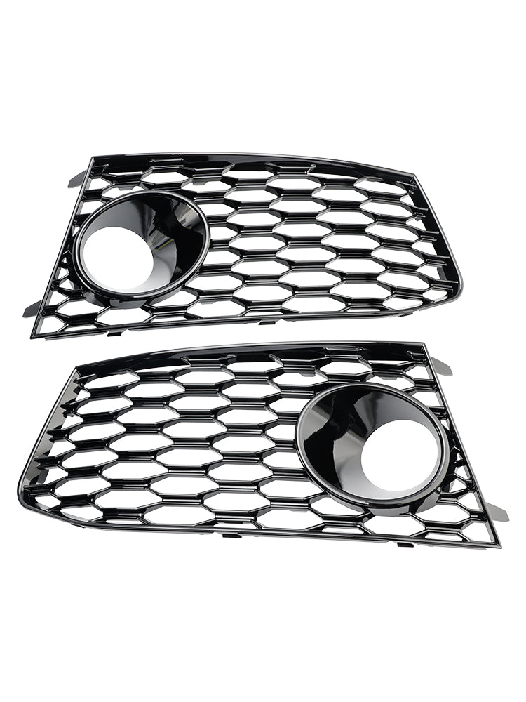 Pair Front Bumper Fog Light Lamp Frame Grille Covers Fit Audi RS7 2014-2018