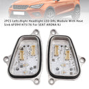 2PCS Left+Right Headlight LED DRL Module With Heat Sink 6F0941475/76 For SEAT