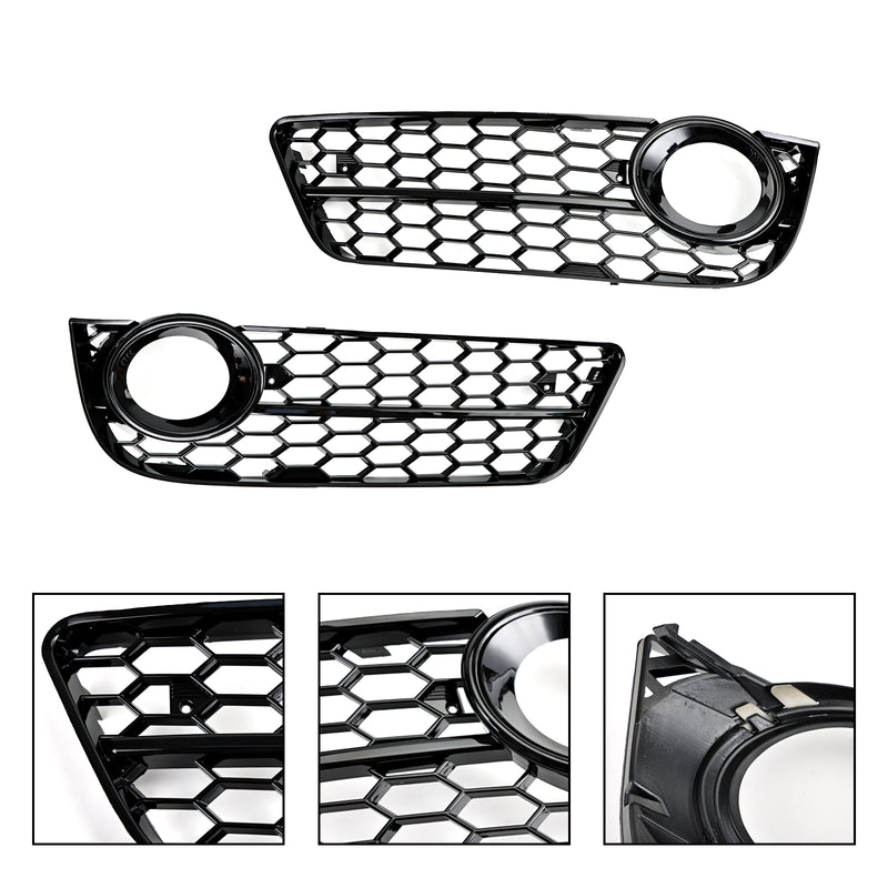 Audi A5 2007-2011 Pair Honeycomb Front Fog Lamp Cover Grille Grill