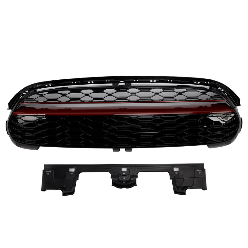 GP-Style Gloss Black Red Trim Front Grille Fit Mini Cooper F55 F56 F57 2014-2021