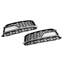 2PCS Front Fog Lamp Black Grill Grille Fit AUDI A5 S-Line S5 2013-2016