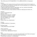 Rear Differential 33107576668 RATIO 3.73 For BMW Z4 E89 N52 2.3i Automatic