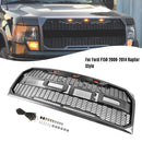 Raptor Style Front Bumper Grille Grill Fit Ford F150 2009-2014 With LED