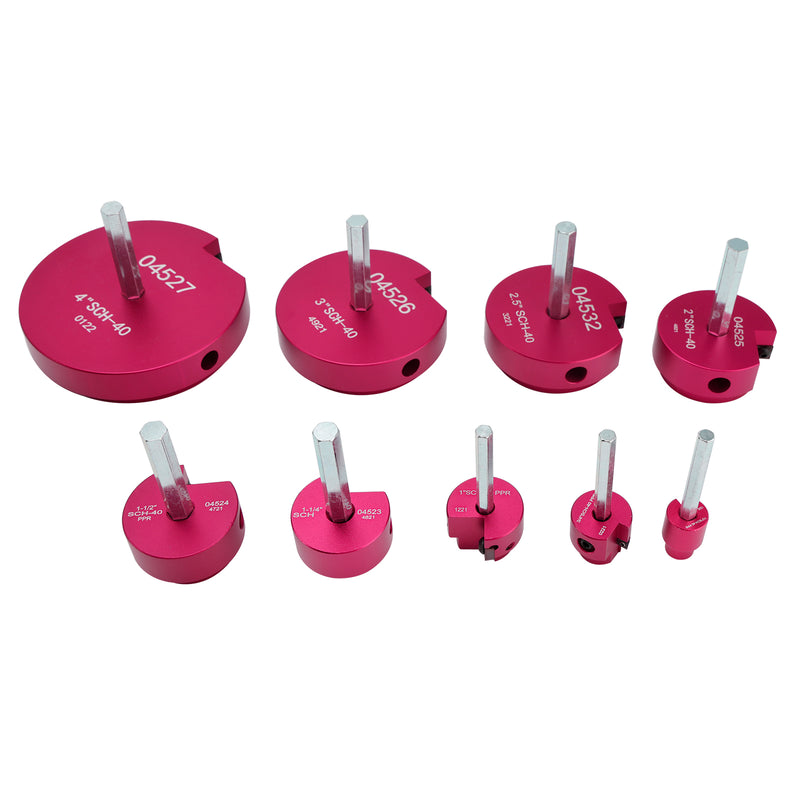 9PCS PVC Pipe Reamer Kit Fitting Socket Saver SCH Plumbing Tools For 1/2" Drills