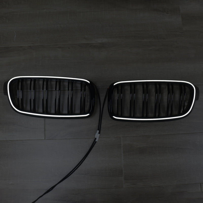 Double Slat Front Kidney Grille Grill Fit BMW 3 Series F30 F31 F35 2012-2019