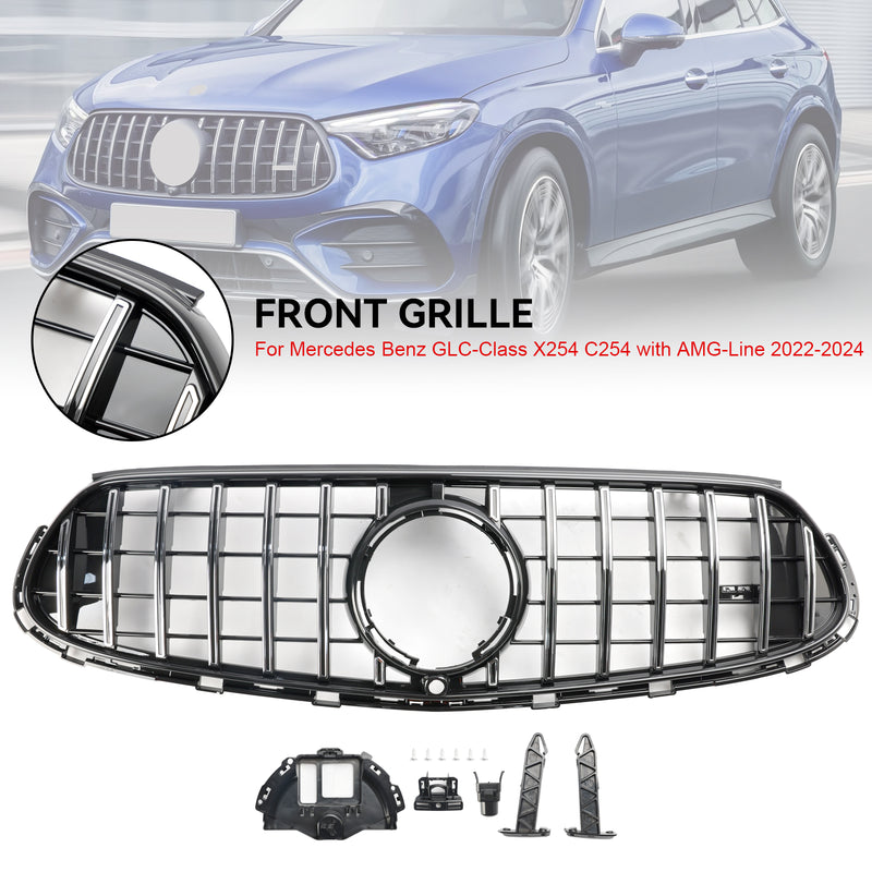 Front Bumper Upper Grill Grille Fit Mercedes GLC X254 C254 with AMG-Line 2022+