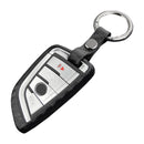 Leather Silicone Car Key Case Cover With Buckle For BMW