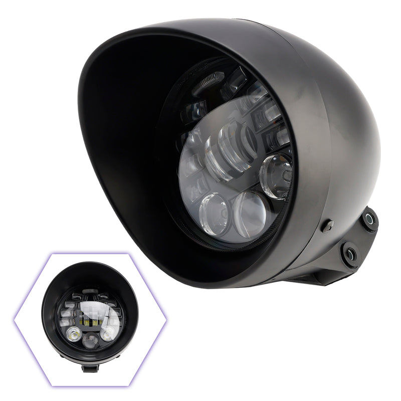 Multifunctional Beam Headlight Fog Lamp Custom Fits For Racer Bobber Chopper Chrome