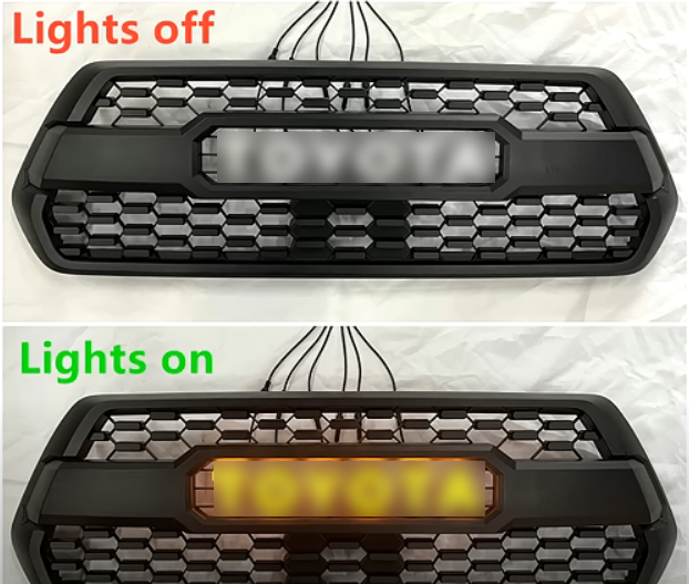 Tacoma TRD Pro 2016-2023 Grill Replacement Grille + ACC DRCC Garnish Sensor Cover + LED Lights