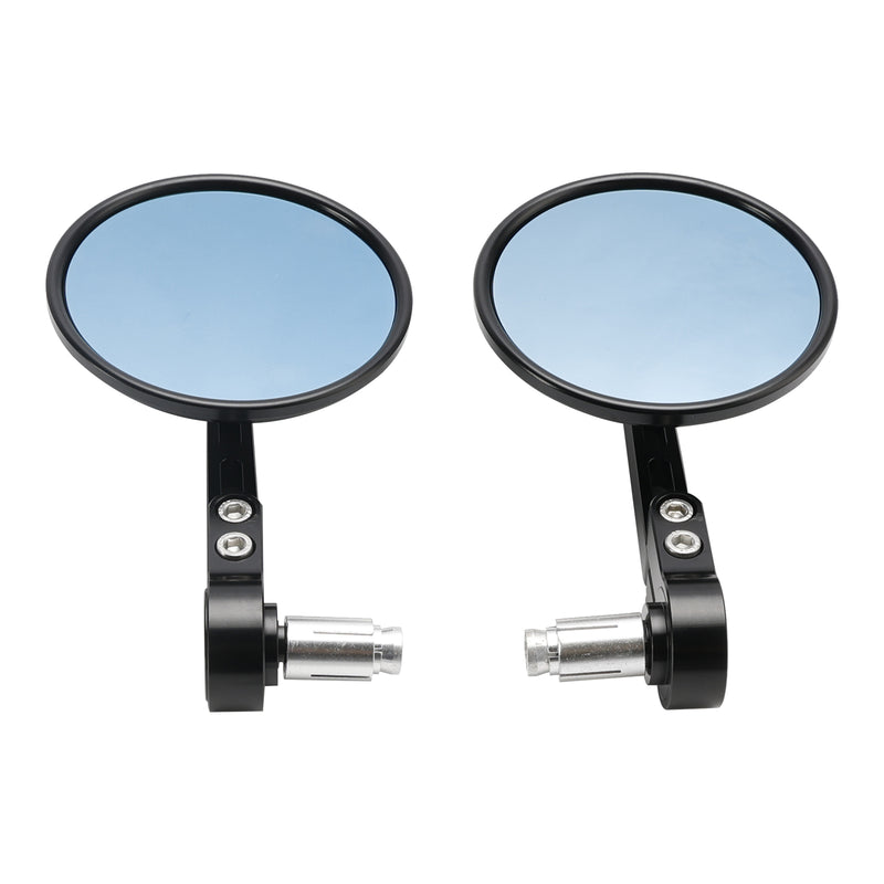 ALU Universal Bar End Mirror Black Pair for 14-17mm ID Bars Fits Street Tracker