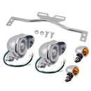 #D22 Headlight Lamp Spotlight Universal Coler Switch Fits Chrome For Motorcycle
