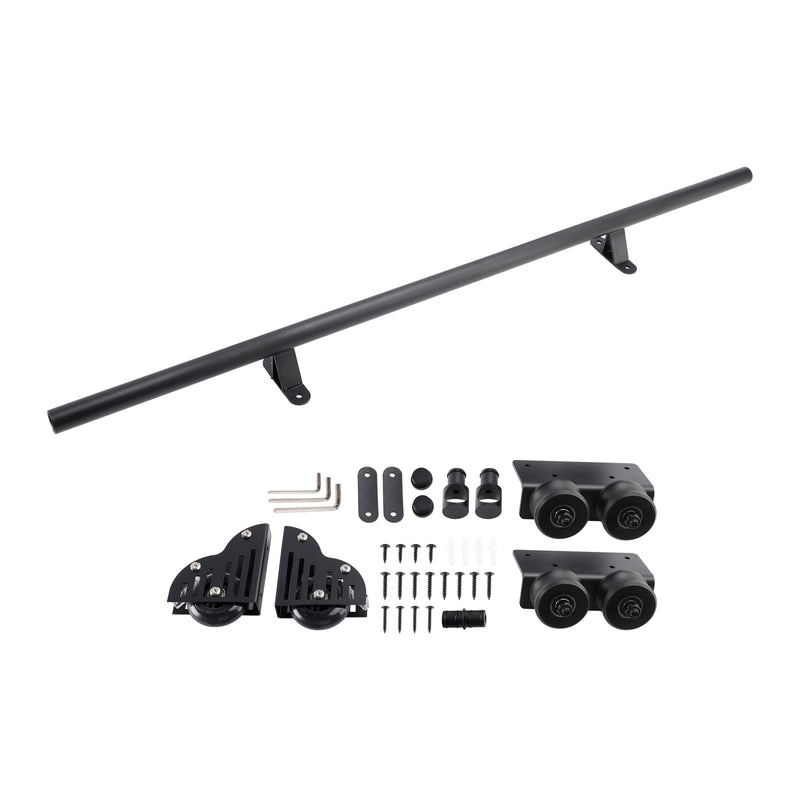 Rolling Library Sliding Ladder Hardware Kit with Brake 3.3FT Round Tube