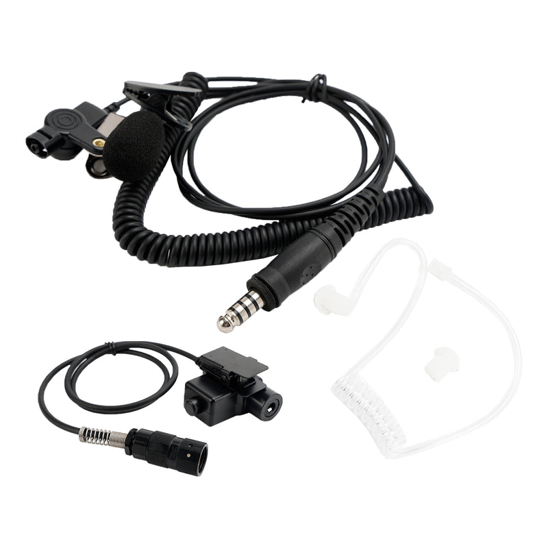 7.1-A3 Transparent Air Tube Headset w Mic For AN/PRC-152 AN/PRC-148 U329 Radio