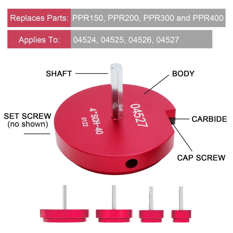 4Pcs PVC Pipe Reamer Plastic PVC Pipe Fitting Reamer Plumbing Tools Kit Fit