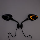 M10 Univeral Rearview LED Mirror Set w/ Turn Signal For Motorcycle Scooter Moped