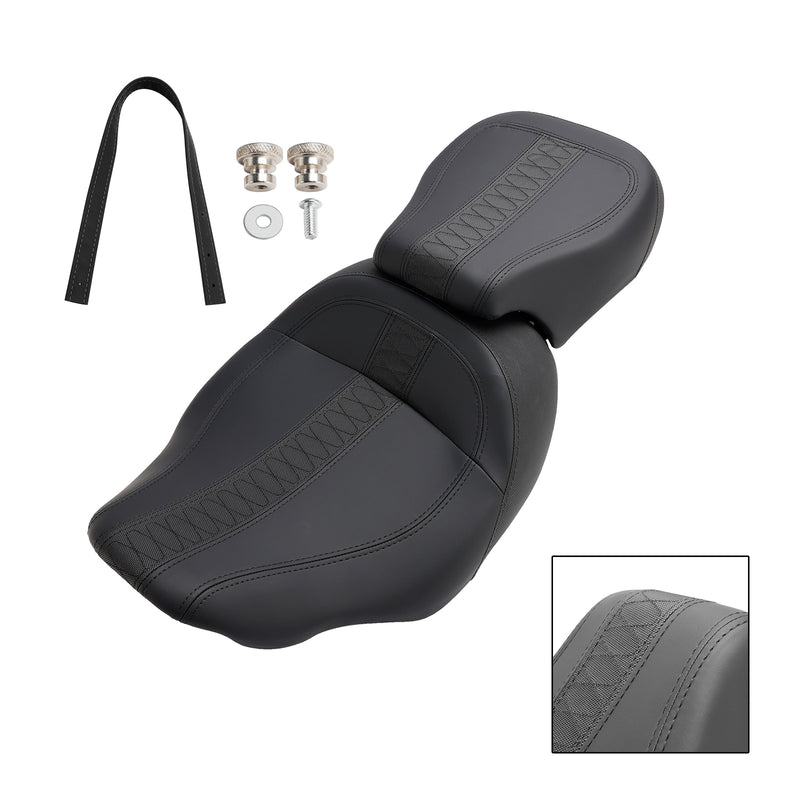 Complete Cushion Rider Passenger Seat Orange Fits For Touring Cvo Glide 23-24 Orange