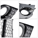Honeycomb Front Bumper Fog Light Grille Fit Audi TT MK2 S-Line TTS 2011-14