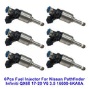 2017-2020 For Nissan Pathfinder Platinum,S,SL,SV 3.5LV6-Gas 6PCS Fuel Injector 166006KA0A