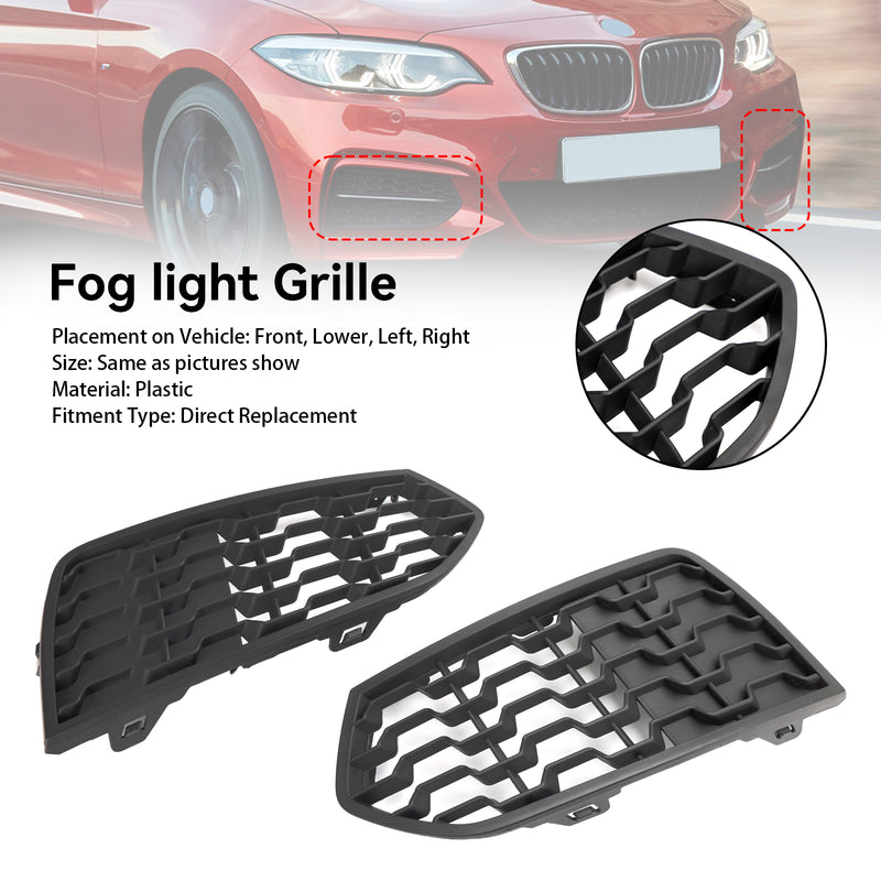 BMW F22 F23 2012-2017 2PCS Front Bumper M Fog Light Grilles Grill