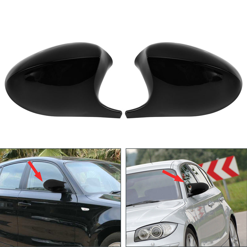 Black M3 Side Mirror Cover Caps for BMW E81 E82 E87 E88 E90 E91 E92 PRE-LCI