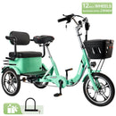 400W 48V 12A Elder Electric folding trike 3 wheel e-bike with Rear Seat
