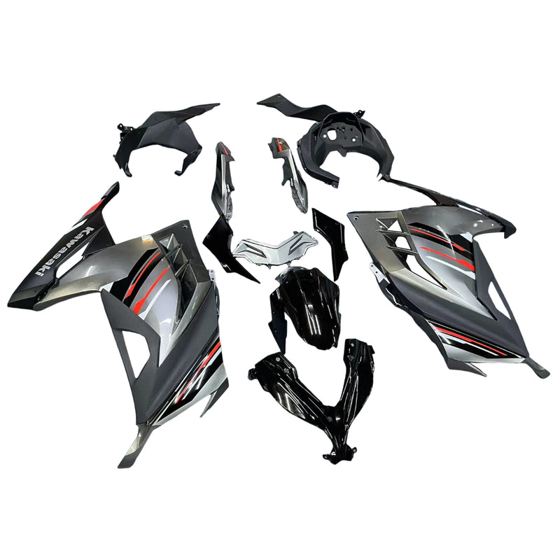 Fairings 2013-2017 Plastics Kawasaki Ninja 300R EX300R Grey Black Ninja  Generic