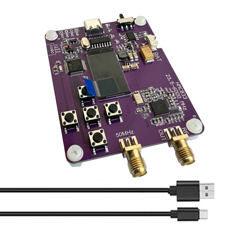 6GHz RFSignal Generator 23.5MHZ-6000MHz Keypad 0.96in OLED Screen Display HMC833