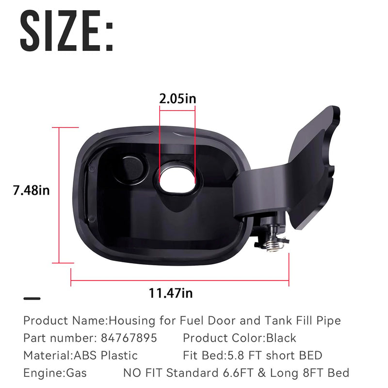 84767895 Fuel Tank Filler Housing For Chevy Silverado 1500 19-25 5.8 FT Bed