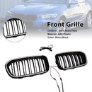 2015-2017  Fit BMW 1 Series F20 F21 Double Line Front Kidney Grill Grille Black