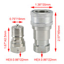 3/8" NPT Hydraulic Quick Connect Coupler ISO B 7241 Male & Female