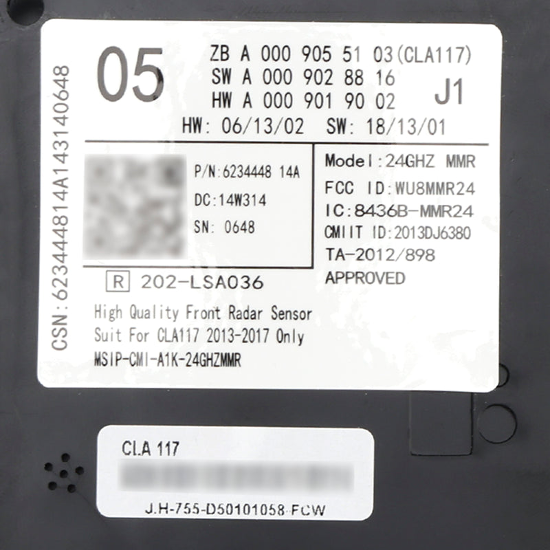 Front Radar Sensor Control Unit A0009055103 For Mercedes CLA117 2013-2017