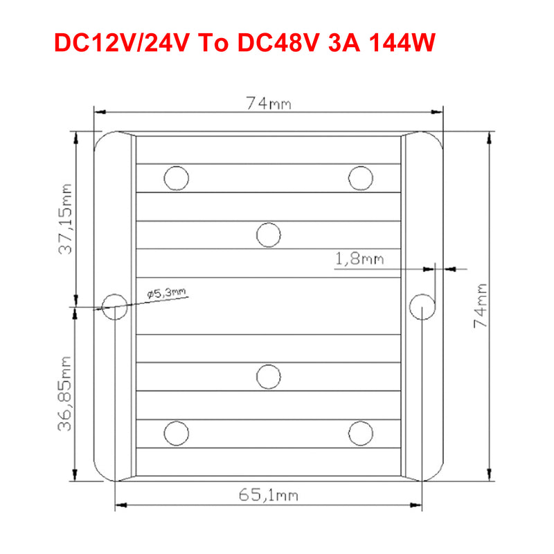 DC-DC 12V/24V-48V 3A 144W Step Up Car Power Supply Converter Regulator Waterproof