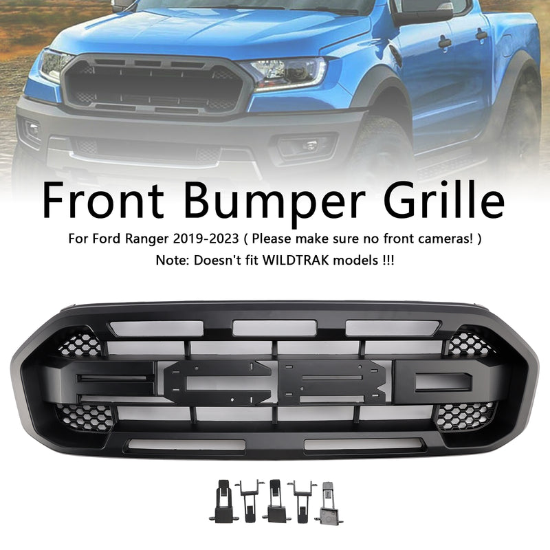 Raptor Style Front Bumper Grille Grill Fit Ford Ranger 2019-2023 Black