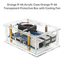 Orange Pi 4A Acrylic Case Orange Pi Transparent Protective Box with Cooling Fan