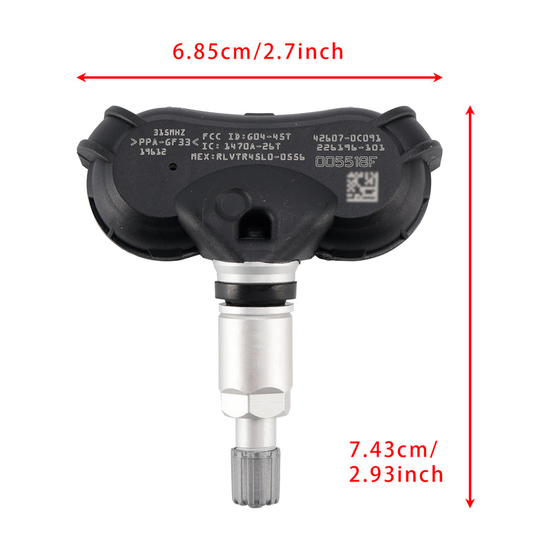 1X TPMS Tire Pressure Sensor For Toyota RAV4 Highlander Tundra 426070C091