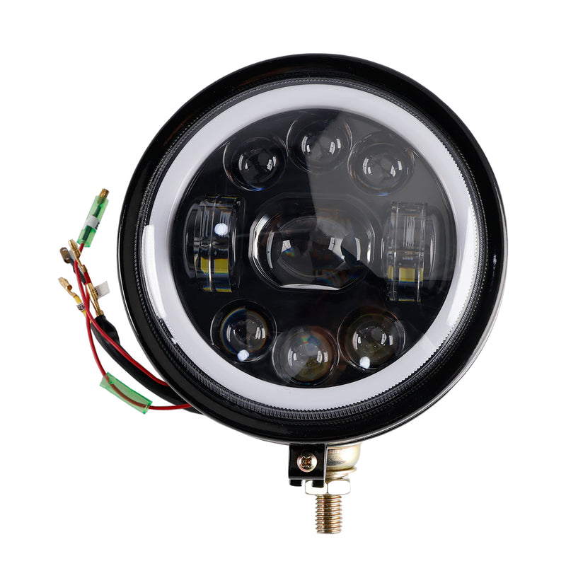 5.75" Spotlight Headlight Fog 9-Bulbs Black