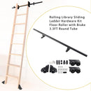 Rolling Library Sliding Ladder Hardware Kit with Brake 3.3FT Round Tube