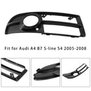 Front Right Side Bumper Grille Fog Light Grill For Audi A4 B7 S-Line S4 2005-08
